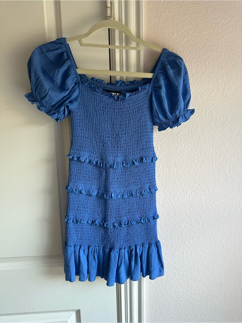 Katie J NYC Smocked Laila Dress in Bright Blue